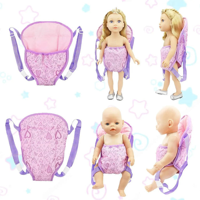 Bebê Conforto para Bonecas Reborn 43-45cm, em tecido resistente e cores vibrantes. Seguro para crianças 3-12 anos, perfeito para brincadeiras de cuidado e carinho!