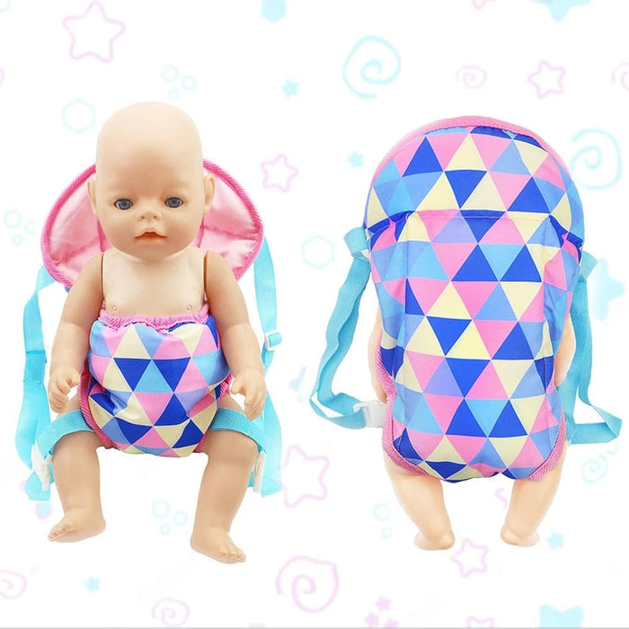 Bebê Conforto para Bonecas Reborn 43-45cm, em tecido resistente e cores vibrantes. Seguro para crianças 3-12 anos, perfeito para brincadeiras de cuidado e carinho!