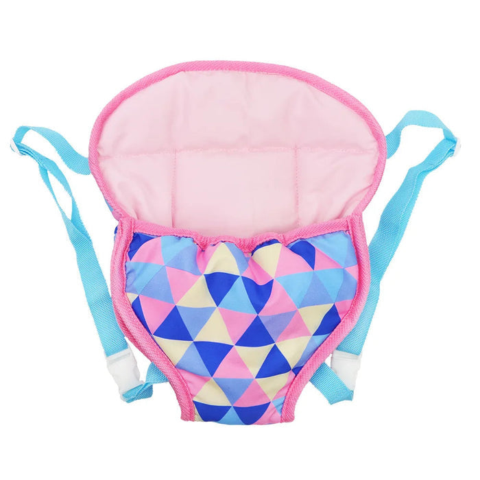 Bebê Conforto para Bonecas Reborn 43-45cm, em tecido resistente e cores vibrantes. Seguro para crianças 3-12 anos, perfeito para brincadeiras de cuidado e carinho!