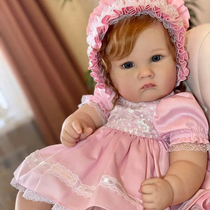 Bebê Reborn Malu, boneca realista de 1,4kg com corpo macio, olhos abertos, cabelo enraizado e acessórios. Perfeita para crianças 3+, traz ternura e magia!