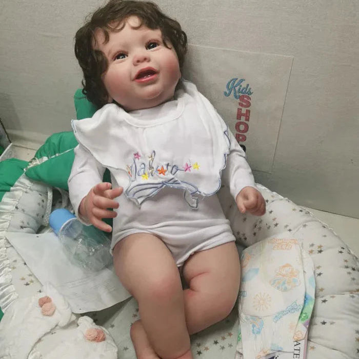 Bebê Reborn Talita 50cm, boneca realista com corpo macio, cabelo fio a fio e acessórios. Perfeita para crianças 3+, traz magia e ternura às brincadeiras!