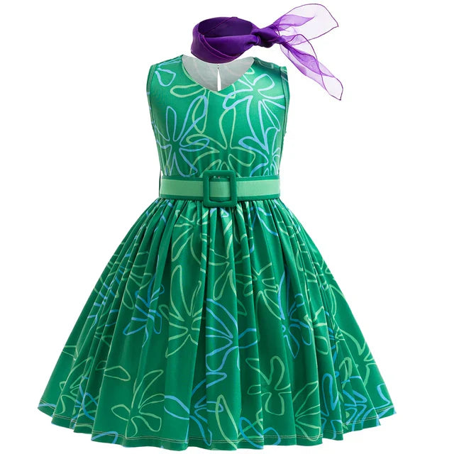 Fantasia Divertida Mente Nojinho, em poliéster, com vestido, lenço, cinto e peruca. Perfeita para crianças, estimula a imaginação em aventuras divertidas!