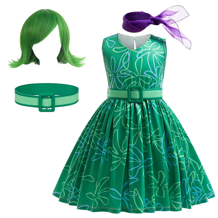 Fantasia Divertida Mente Nojinho, em poliéster, com vestido, lenço, cinto e peruca. Perfeita para crianças, estimula a imaginação em aventuras divertidas!
