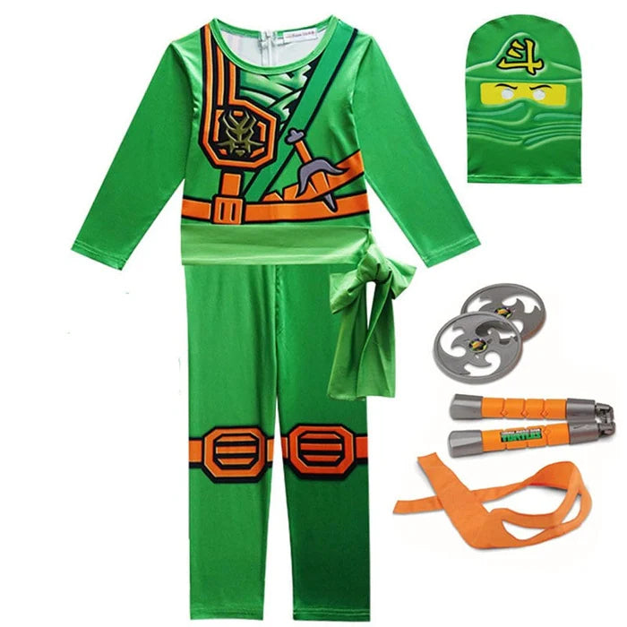 Fantasia Ninjago Edição Especial, em poliéster, perfeita para crianças em aventuras mágicas. Ideal para festas e brincadeiras, combina estilo e imaginação com qualidade!