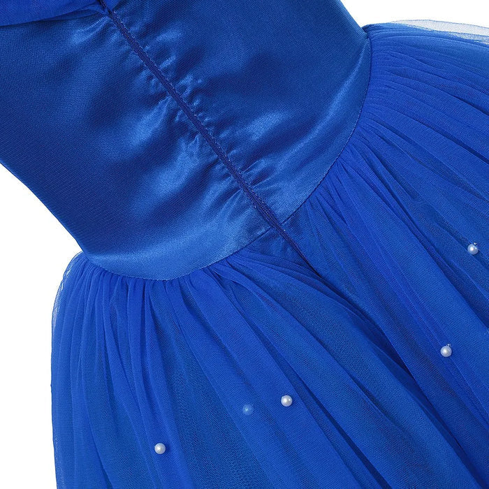 Fantasia Infantil Cinderela Baile Real com vestido, coroa, varinha, colar e luva, em algodão, tule, poliéster e elastano. Perfeita para crianças em aventuras mágicas!