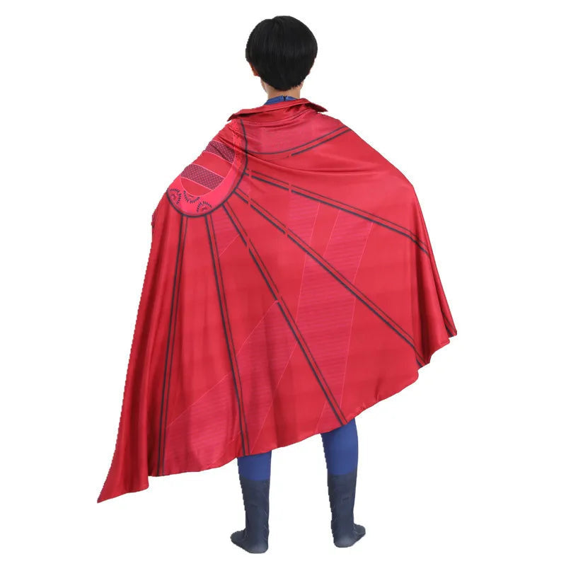 Fantasia Infantil Doutor Estranho em poliéster e elastano. Perfeita para crianças, ideal para festas e brincadeiras, com estilo mágico de super-herói confortável!