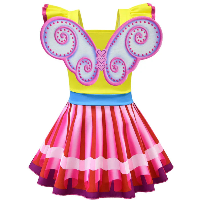 Fantasia Infantil Fancy Nancy Clancy com vestido e calça, em poliéster e algodão. Perfeita para crianças em festas e eventos, com design autêntico e fashion da personagem!