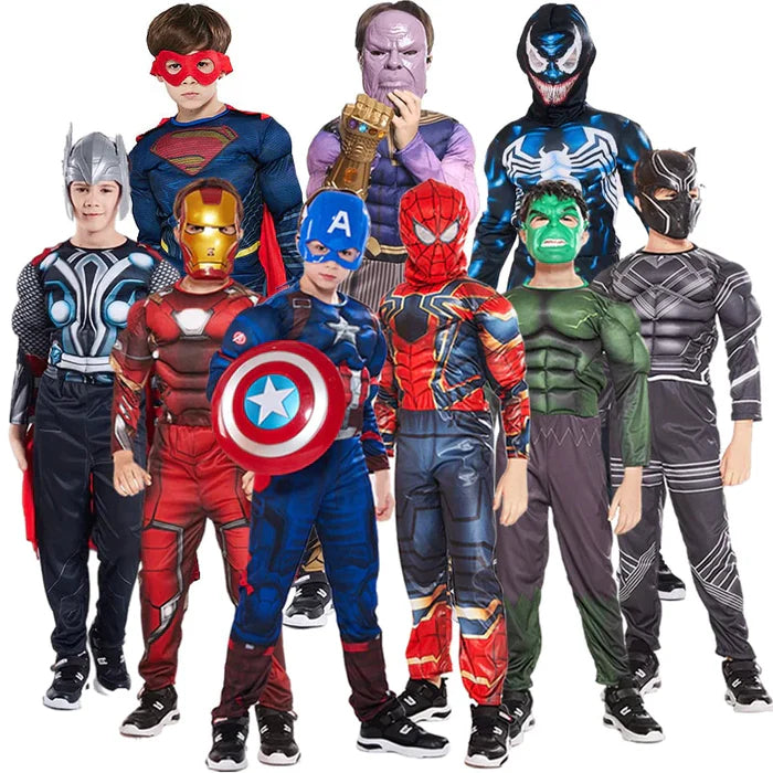 Fantasia Infantil Heróis Cosplay, em poliéster, perfeita para crianças em aventuras mágicas. Ideal para festas e brincadeiras, combina estilo e imaginação com qualidade!