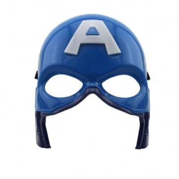Fantasia Infantil Capitão América com máscara e roupa, em poliéster. Perfeita para crianças, ideal para brincadeiras mágicas, combina estilo e qualidade! (Escudo não incluso)
