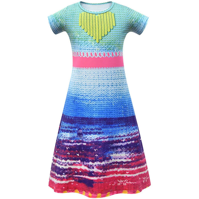 Fantasia Infantil Poppy Popstar Trolls 2 com vestido, colete e cabelo, em poliéster. Perfeita para crianças em festas e brincadeiras, inspirada na popstar de Trolls!