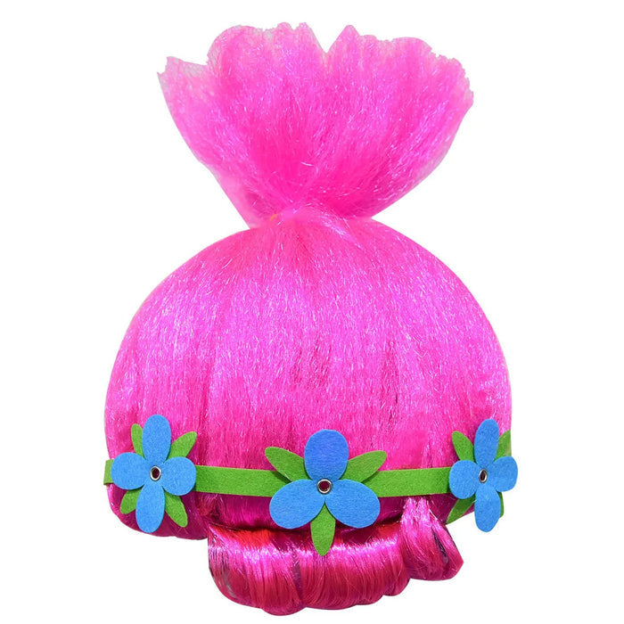 Fantasia Infantil Poppy Popstar Trolls 2 com vestido, colete e cabelo, em poliéster. Perfeita para crianças em festas e brincadeiras, inspirada na popstar de Trolls!