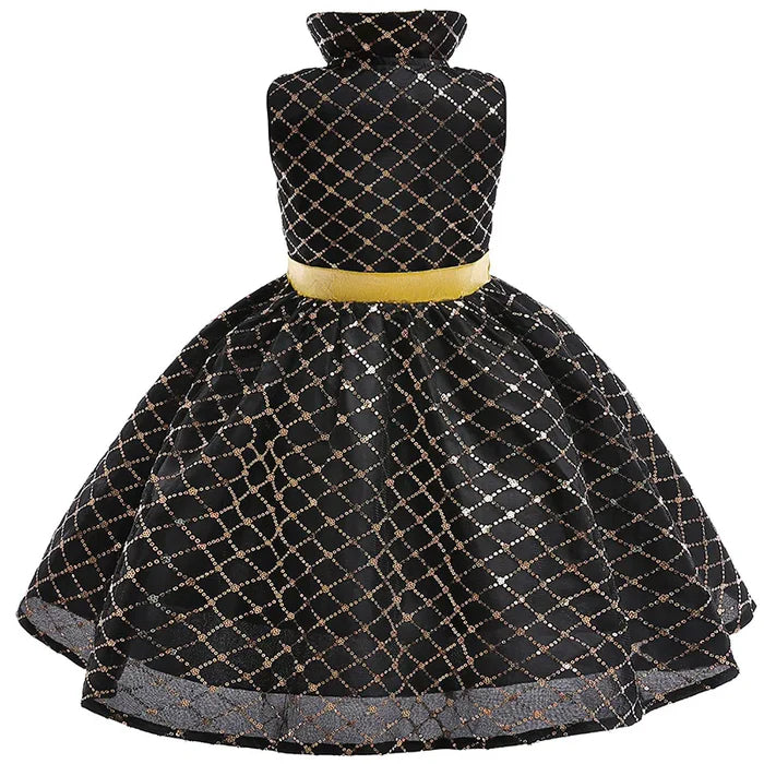 Fantasia Infantil Vestido Faísca Elementos, em poliéster, malha e cetim. Perfeita para crianças, ideal para brincadeiras e festas com estilo mágico de Elementos!