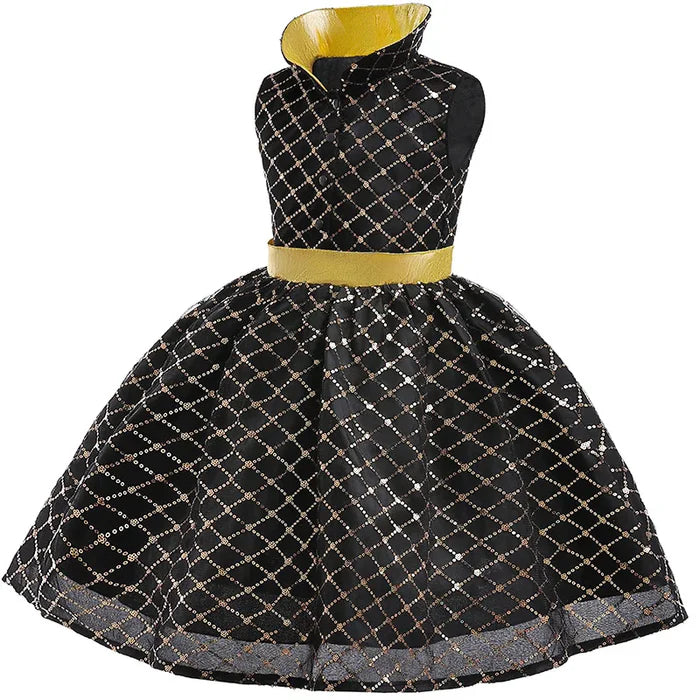Fantasia Infantil Vestido Faísca Elementos, em poliéster, malha e cetim. Perfeita para crianças, ideal para brincadeiras e festas com estilo mágico de Elementos!