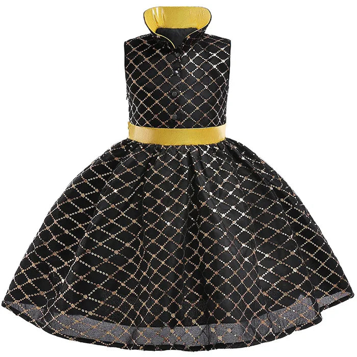 Fantasia Infantil Vestido Faísca Elementos, em poliéster, malha e cetim. Perfeita para crianças, ideal para brincadeiras e festas com estilo mágico de Elementos!