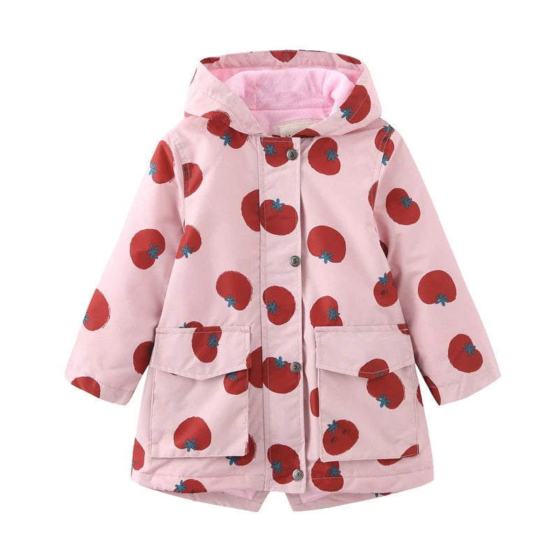 Jaqueta Infantil Estampada com Capuz Unissex, quente e estilosa, com forro de pelúcia e isolamento térmico. Perfeita para crianças no inverno, em poliéster e algodão!
