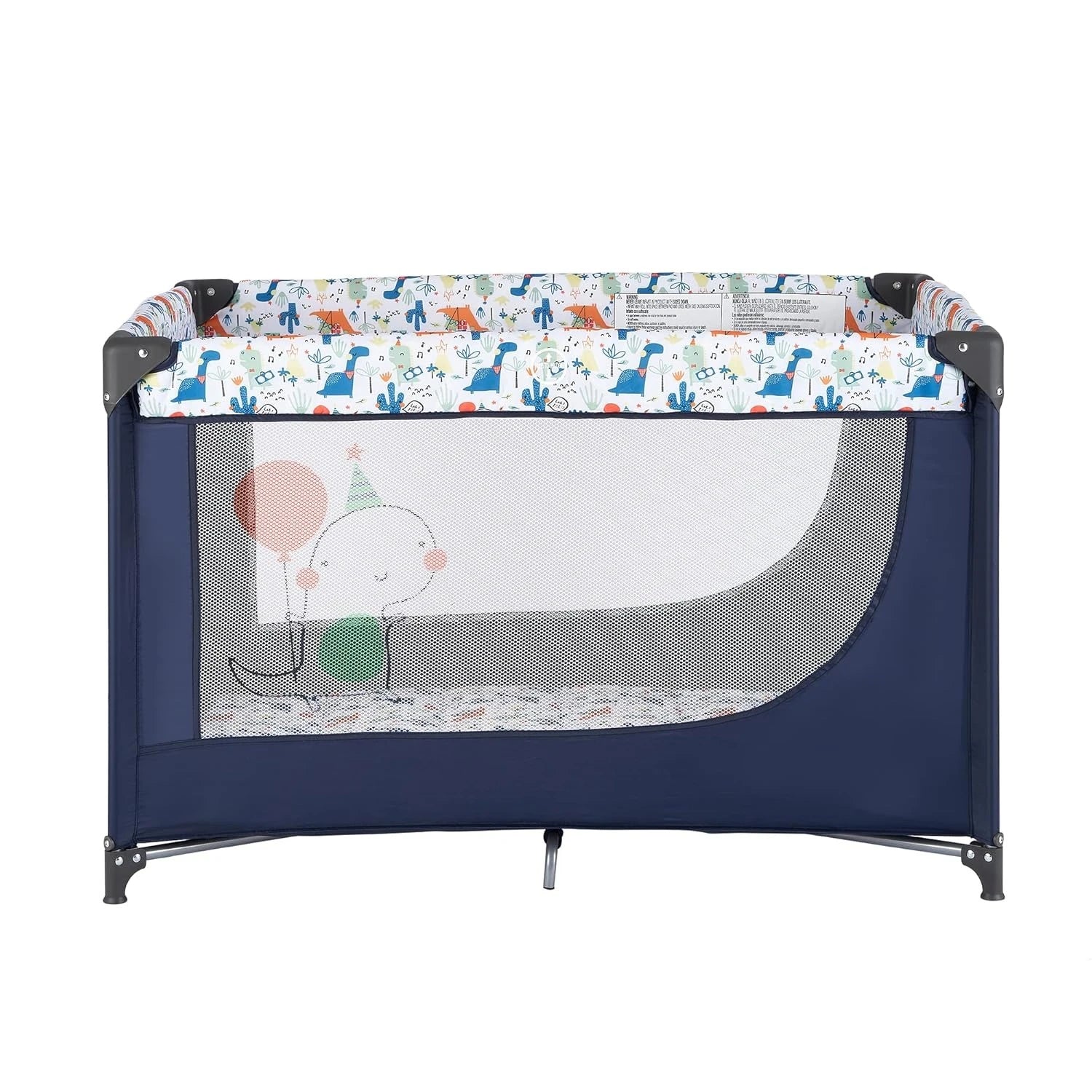 Moisés portátil dobrável com colchão removível, estrutura leve e laterais em malha respirável. Ideal para viagens com conforto e segurança para o bebê.
