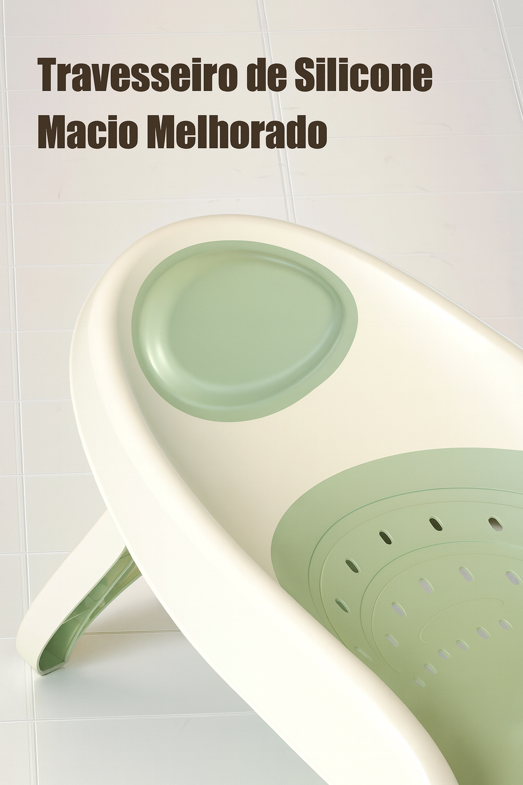 Suporte de banho para bebê com termômetro inteligente, antiderrapante e dobrável. Traz segurança e conforto para recém-nascidos de até 6 meses.