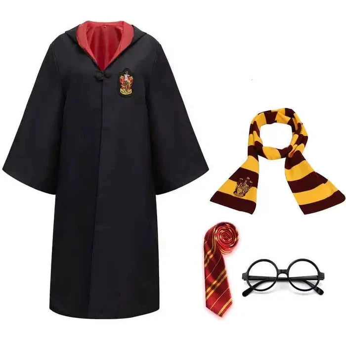 Fantasia Infantil Harry Potter, em poliéster, perfeita para crianças em aventuras mágicas. Ideal para festas e brincadeiras, combina estilo e imaginação com qualidade!