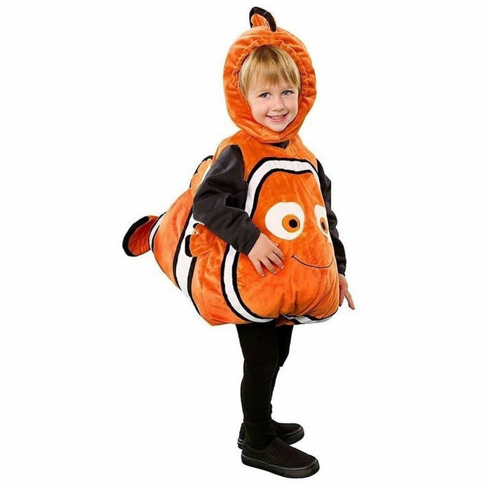 Fantasia Infantil Peixinho Aventureiro Nemo, em algodão. Perfeita para crianças, combina aventuras mágicas subaquáticas e conforto, ideal para brincadeiras e festas!