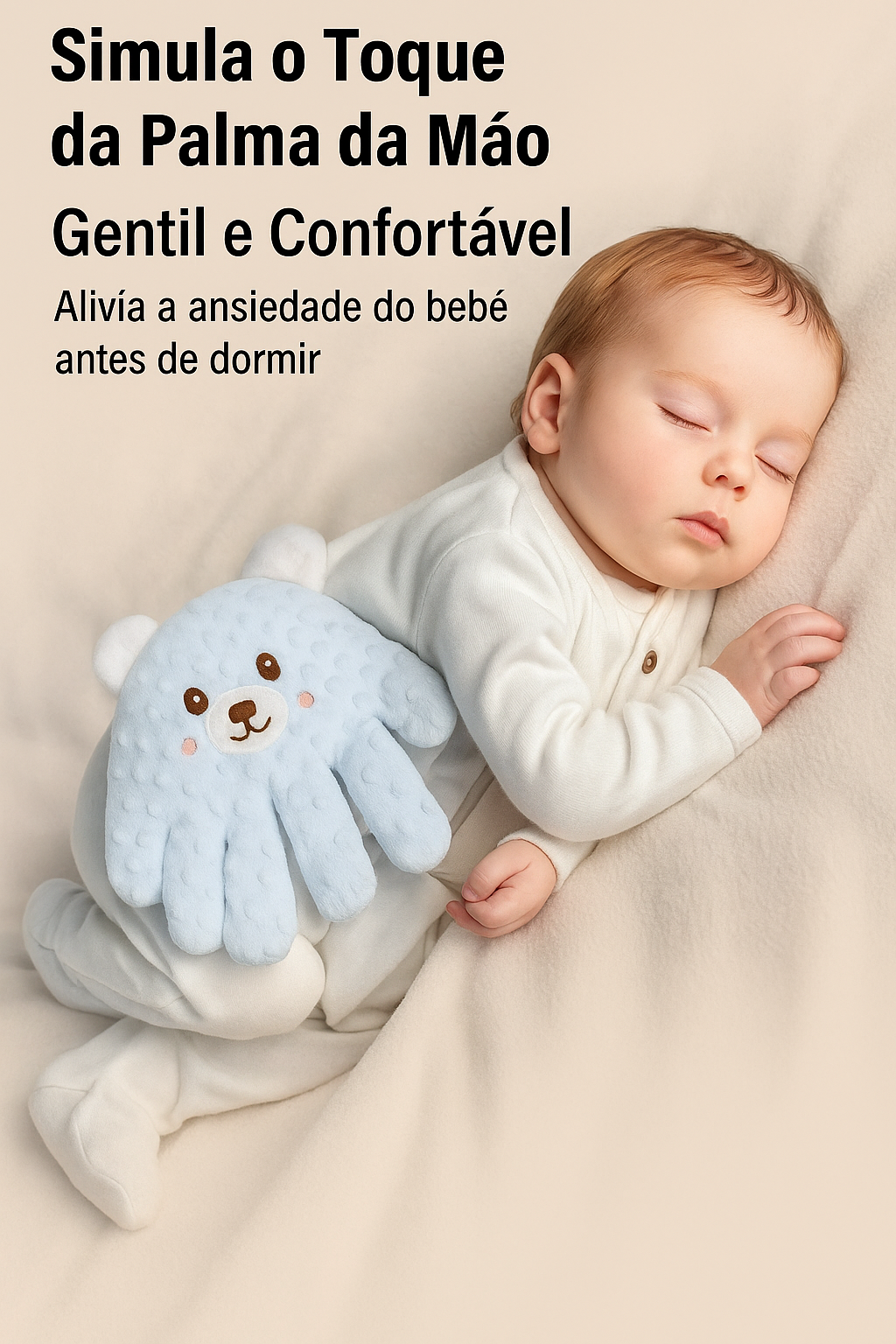 Travesseiro calmante automático para bebês de 0 a 3 anos com vibração suave, macio e anatômico, ideal para um sono tranquilo e seguro.